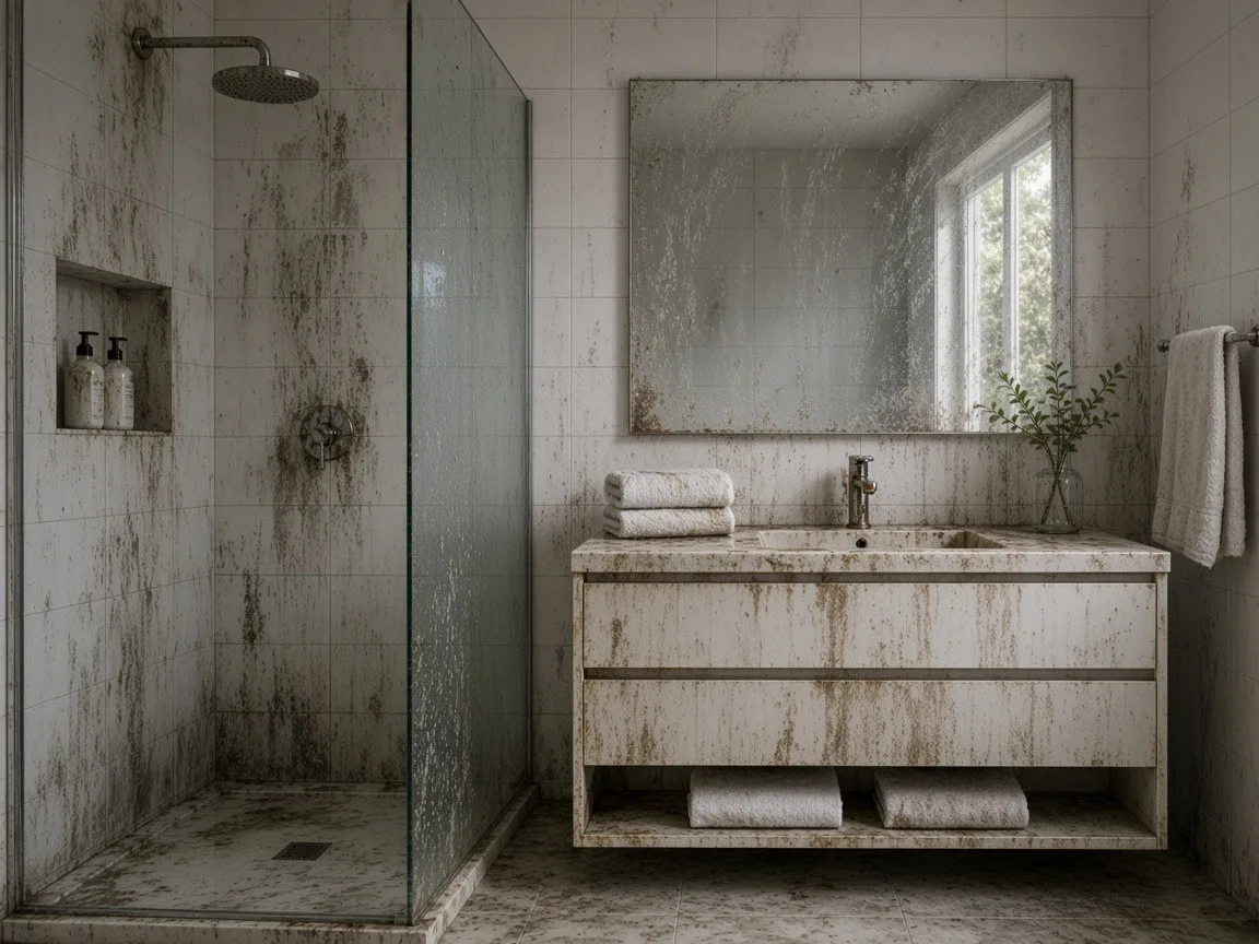 Banyo kireç ve küf temizliği — Muratpaşa — Önce